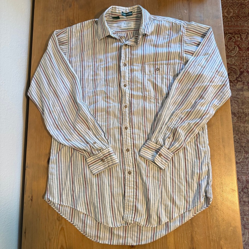 Vintage Gitman Bros Wideman's Mens Tall Stripe Cotton Button Down Shirt USA Made
